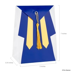 Blue Graduation Favour Treat Bag with Tassel-6Pk